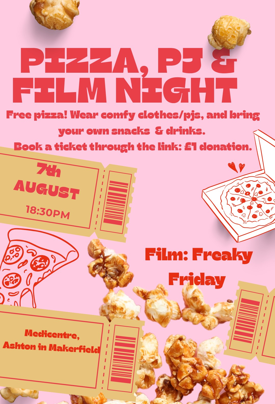 Pizza, PJ & Film Night - watching Freaky Friday!