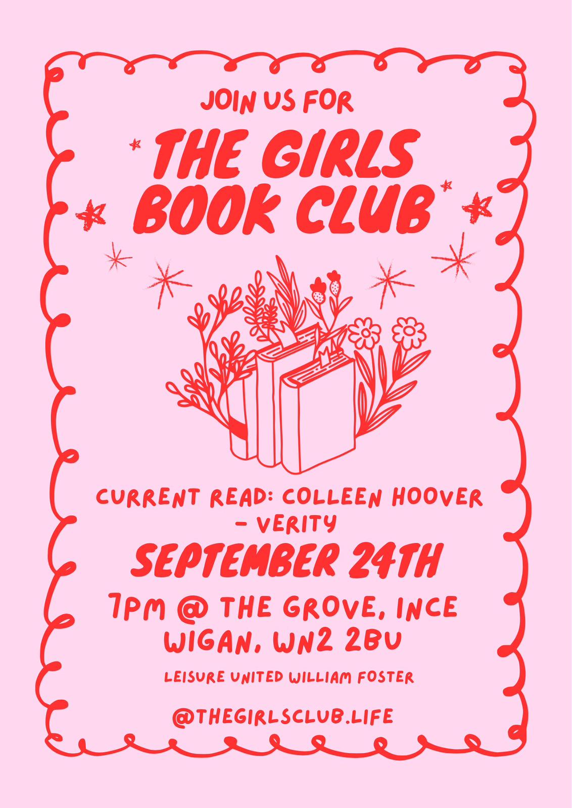 the girls Book club meet  - 7pm